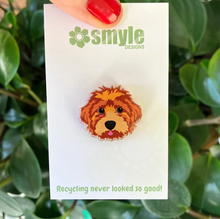 Load image into Gallery viewer, Carvoodle Pin  Made in Australia from recycled Acrylic, Smyle Designs