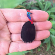 Load image into Gallery viewer, Cassowary Pin  Made in Australia from recycled Acrylic, Smyle Designs