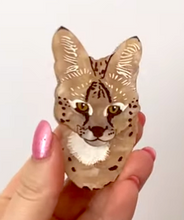 Load image into Gallery viewer, Cindy the Serval Brooch  By Daisy Jean Floral