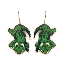 Load image into Gallery viewer, Crocodile Earrings Made in Australia from recycled Acrylic, Smyle Designs Due 6th Nov