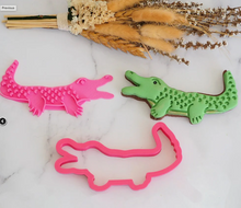 Load image into Gallery viewer, Crocodile  Cookie cutter & Stamp set By Sweet Themes 11 cm  Made in Australia.