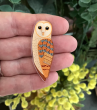 Load image into Gallery viewer, Eastern Barn Owl Pin  Made in Australia from recycled Acrylic, Smyle Designs