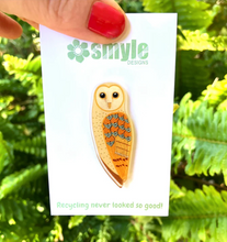 Load image into Gallery viewer, Eastern Barn Owl Pin  Made in Australia from recycled Acrylic, Smyle Designs