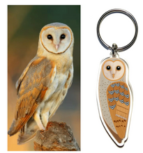 Load image into Gallery viewer, Eastern Barn Owl Key ring Made in Australia from recycled acrylic, Smyle Designs
