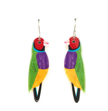 Load image into Gallery viewer, Gouldian Finch Earrings  Made in Australia from recycled Acrylic, Smyle Designs