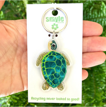 Load image into Gallery viewer, Green Sea Turtle Key Ring  by  in Australia from recycled Acrylic, Smyle Designs
