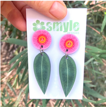 Load image into Gallery viewer, Gum Leaf Blossom Earrings  Made in Australia from recycled Acrylic, Smyle Designs