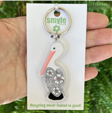 Load image into Gallery viewer, Pelican  Keyring Made in Australia from recycled acrylic, Smyle Designs