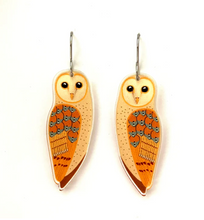 Load image into Gallery viewer, Eastern Barn Owl Earrings  Made in Australia from recycled Acrylic, Smyle Designs