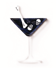 Load image into Gallery viewer, Dark Spirits Purple marble sparkle interactive  Cocktail Brooch  By Martini Slippers