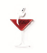 Load image into Gallery viewer, Haunting Spirits Orange marble interactive Cocktail Brooch  By Martini Slippers