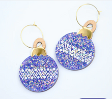 Load image into Gallery viewer, Bauble Party -  MAXI -  Purple/Lilac Sparkle - Hoops   By  Lunar Deesigns
