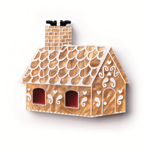 Load image into Gallery viewer, Christmas Gingerbread House Brooch  By Martini Slippers INTERACTIVE BROOCH