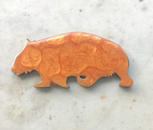 Load image into Gallery viewer, Marbled  wombat Brooch&#39;s chose your wombat! Hand painted by Dianna