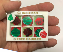 Load image into Gallery viewer, Christmas Tree Bauble Box Brooch  By Martini Slippers  Interactive