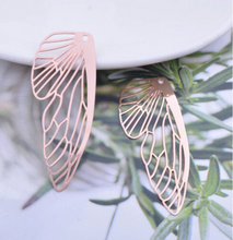 Load image into Gallery viewer, Cicada Wings  Rose Gold plated stainless steel hypo allergenic  Hoops By Dianna