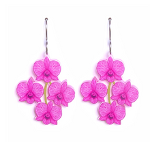 Load image into Gallery viewer, Cooktown Orchid earrings made  in Australia from recycled Acrylic,  by Smyle Designs COMING late october