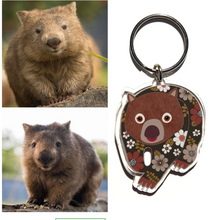 Load image into Gallery viewer, Wombat Keyring made in Australia of 100% recycled acrylic Smyle Designs