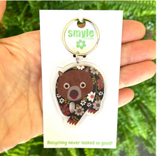 Load image into Gallery viewer, Wombat Keyring made in Australia of 100% recycled acrylic Smyle Designs