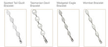 Load image into Gallery viewer, Bracelet Sterling Silver 8 Footprints 19 cm long, Bushprints Jewllery
