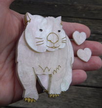 Load image into Gallery viewer, Bubule Wombat white   Brooch by Daisy Jean Floral