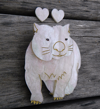 Load image into Gallery viewer, Bubule Wombat white   Brooch by Daisy Jean Floral