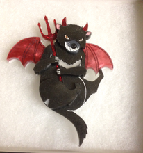 Load image into Gallery viewer, Devilish Tasmanian Devil Necklace comes with free glue on brooch back By Gory Dorky / Puddle and Squeak Includes postage in Aust