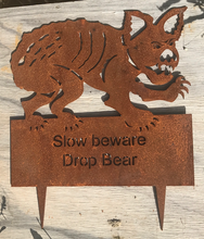 Load image into Gallery viewer, Drop Bear  Rusted steel Garden Art  By Dianna at Rocklilywombats (includes postage in Aust) International freight extra