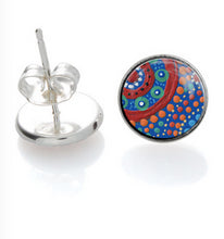 Load image into Gallery viewer, Family Picking Wildflowers  Studs, Aboriginal designs, Allegria Designs