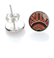 Load image into Gallery viewer, Gathering Bushfood  Stud Earrings, Aboriginal designs, Allegria Designs