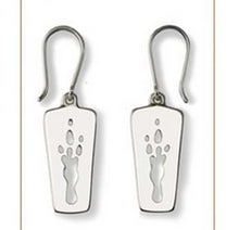 Load image into Gallery viewer, Bandicoote Eastern Barred Silver Footprint Earrings  Bushprints