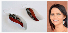 Load image into Gallery viewer, Feather Earrings Butterfly, Aboriginal designs, Allegria Designs
