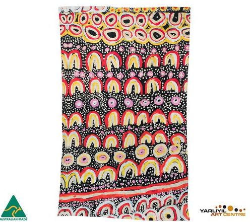 Maggie Long  Aboriginal design tea towel, made in Australia