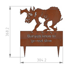 Load image into Gallery viewer, Bunyip  Rusted steel Garden Art  By Dianna at Rocklilywombats (includes postage in Aust) International freight extra