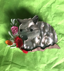Lucy wombat Brooch by Wintersheart + Gift Rocklilywombats earrings