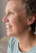 Load image into Gallery viewer, I am ..Affirmation Small Hoops Blue Mirror, By Liv