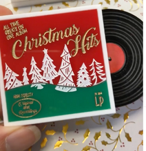 Load image into Gallery viewer, Christmas Hits Album Interactive Brooch  By Martini Slippers