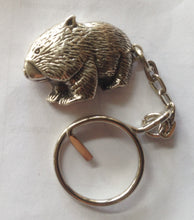 Load image into Gallery viewer, Wombat  Pewter Antique Silver Plated Key Ring