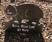 Load image into Gallery viewer, Flora Wombat Rusted steel Garden art  By Dianna at Rocklilywombats NEW SIZE (includes postage in Aust ) International freight extra