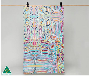 Judy Watson Aboriginal design Tea towel, made in Australia