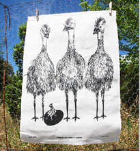 Load image into Gallery viewer, Emu Family Linen Tea Towel