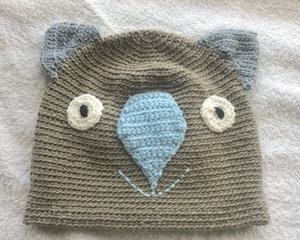 L. Wombat Beanie, hat  100% WOOL  Adults Women & smaller men : Coffee grey