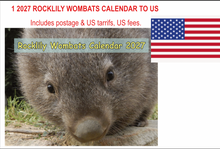 Load image into Gallery viewer, US: 1 x 2027 Rocklily Wombats Calendar ONLY. To US  Includes tracked postage , tariff's and fees into US.  Due 1st August