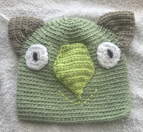 B. Wombat Beanie, hat   100% wool Baby 6 - 12mths: Sage  wombat grey