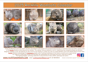 2  x 2025 Rocklily wombats Calendar's ONLY.   INCLUDES POSTAGE TO:  US, Canada