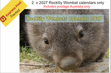 Load image into Gallery viewer, Aust: 2 X 2027 Rocklily Wombats Calendar ONLY.  Includes EXPRESS TRACKED postage. due 1st August