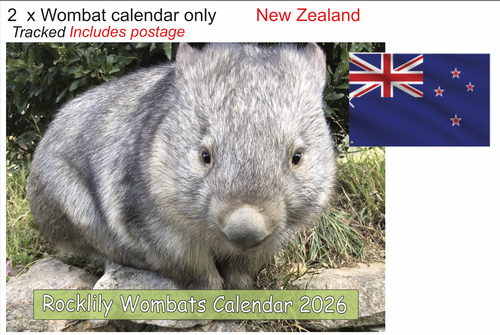 2 X 2026 ROCKLILY WOMBATS CALENDAR ONLY   TRACKED  New Zealand