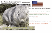 Load image into Gallery viewer, 2 X 2026 ROCKLILY WOMBATS CALENDAR ONLY  includes Postage, 10% Tariff, SOME FEES, awaiting one more fee to add per parcel