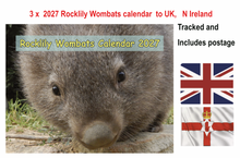 Load image into Gallery viewer, 3 X 2027 Rocklily wombats  Calendars ONLY.  To UK,  N Ireland includes TRACKED postage