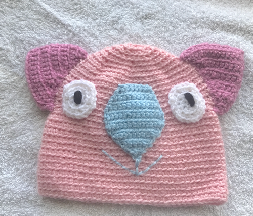 B. Wombat Beanie, hat   100% wool Baby 6 - 12mths: Pink, Dk pink